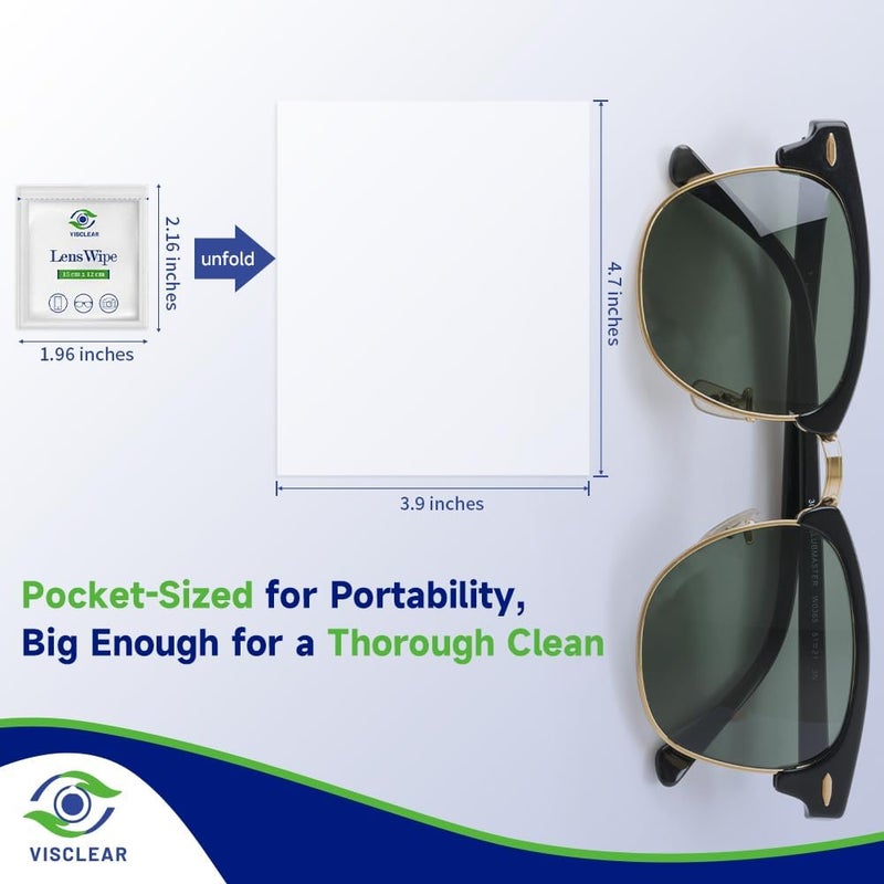 VisClear Lens Wipes for Eyeglasses, 200 Counts, Extra Moist Individually Wrapped Eyeglass Cleaner Wipes, Safe from Scratches and Streak, Glass Wipes for Eyeglasses, Camera Lens & Electronic Screens - Image 4